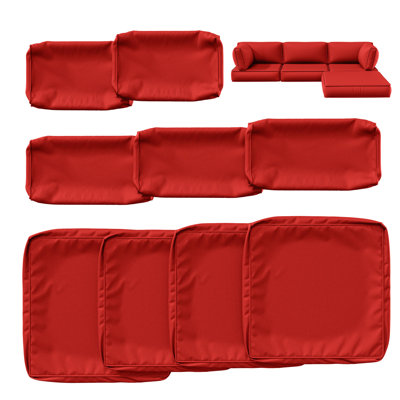 9 Pcs Outdoor Cushion Slipcovers All-Weather Patio Cushion Covers For Outdoor Furniture, Covers Only