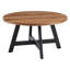 3-Piece Coffee Table Set - Industrial Modern Round Coffee Table and 2 Side Tables - For Living Room, Apartment, or Dorm Room (Walnut)