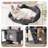 Lizzie Cat Tree Multi Level Play Tower Condo Cat Sisal Scratching Posts with Perches, Ramp and Brush-630395986-630386214
