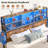 Full Platform Bed Frame with LED Bookcase Headboard & Storage Drawers-1230712597-1230712596