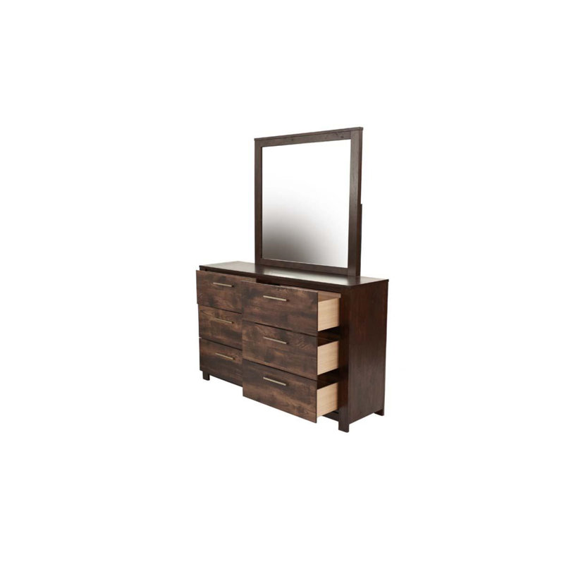 Commode double 6 tiroirs l 58 po avec miroir