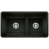 Precis SILGRANIT 33" L x 18" W Double Bowl Undermount Kitchen Sink with Low Divide