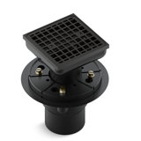 Clearflo Square Design Tile-In Shower Drain with Reversible Collar, 2" and 3" PVC Connection