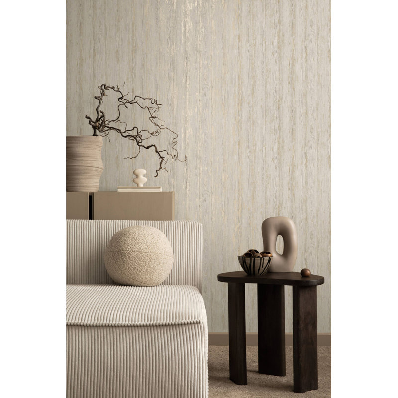 Papier peint texturé non tissé Timber Pi., Gris / Blanc