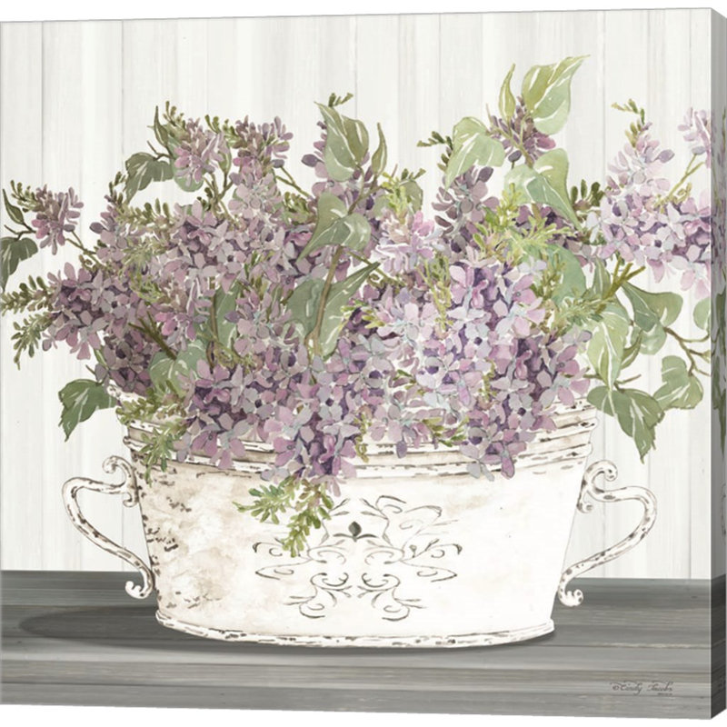 «Lilac Galvanized Pot» par Cindy Jacobs - peinture sur toile sans cadre