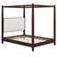 Lit plateforme à baldaquin élégant avec tête de lit tapissier et système de support à lattes en bois durable-126450302-126450301