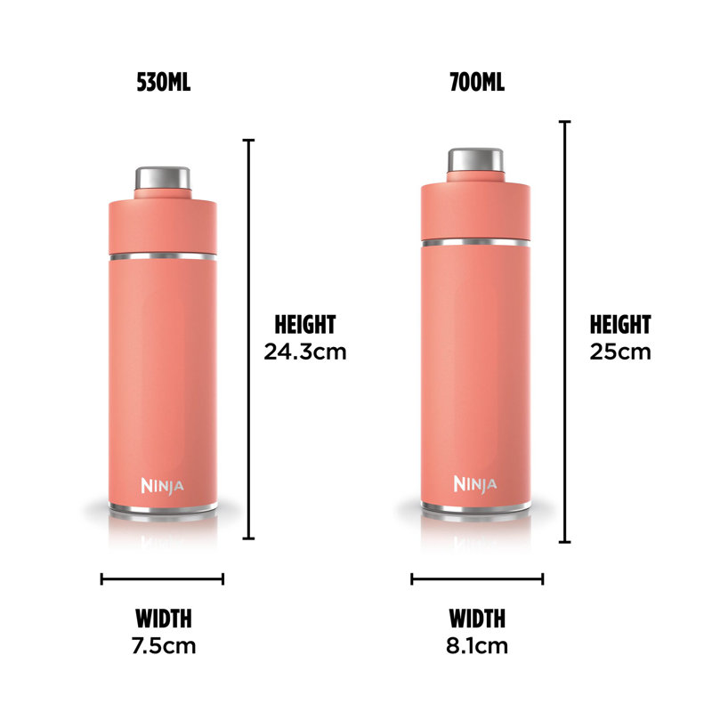 Ninja Thirsti 530 ml Travel Bottle DW1801EUUK, Coral