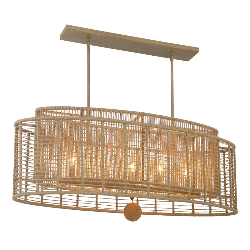 Dareck 5 Light Burnished Silver Linear Oval Chandelier