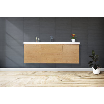 Base de meuble-lavabo simple 59 po mural seulement