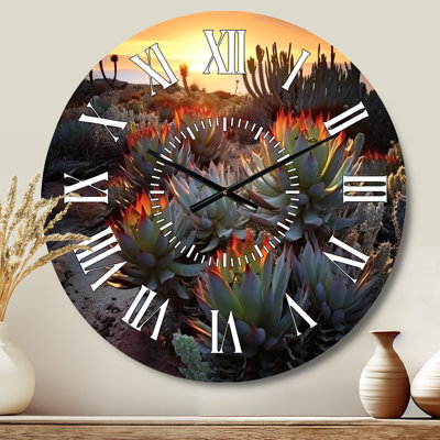Horloge murale Succulent Desert Cactus