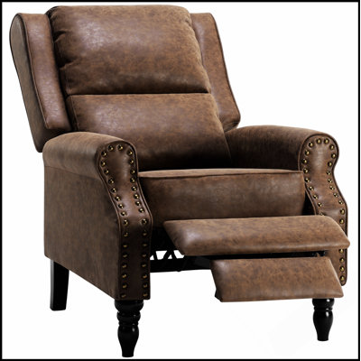 Faux Leather Pushback Recliner Chair For Comfort And Style In Living Room, Bedroom, Or RV