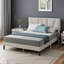 Beda Upholstered Bed Frame with Padded Tufted Headboard-1224601637-1224601636