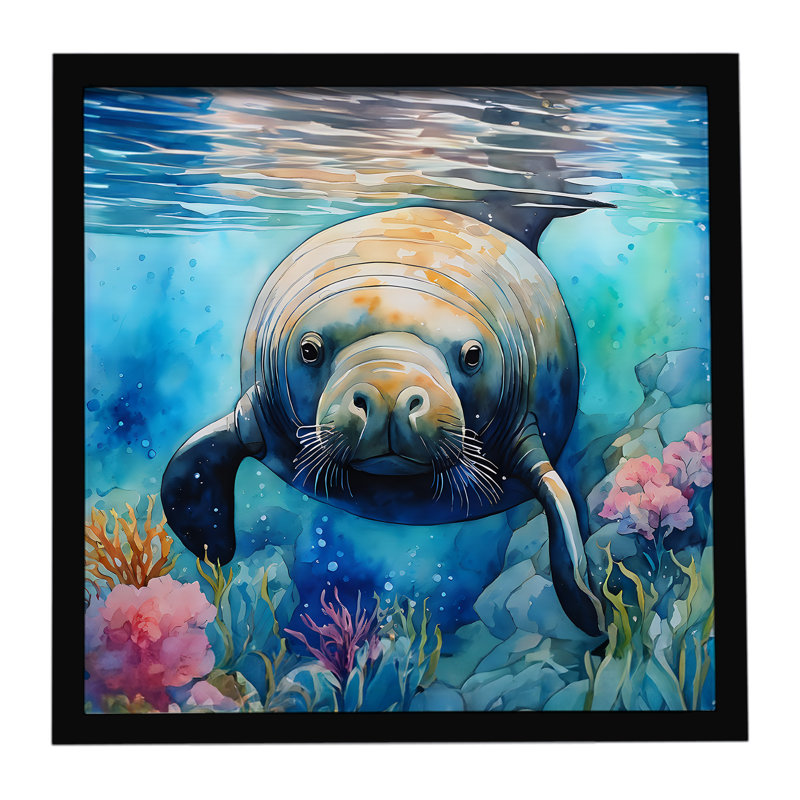 Lamantin, reproduction d'art encadrée