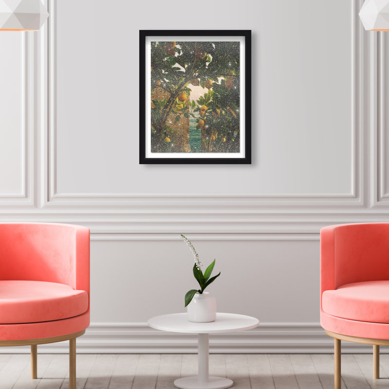 Under The Lemons Print by Oliver Gal, 17.5"H x 21.5"W, Black Shadowbox