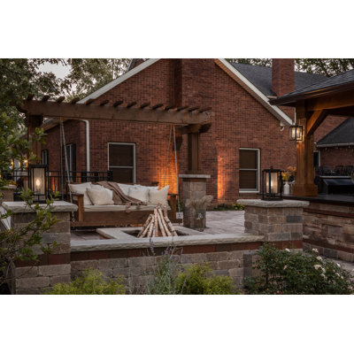 Republic Composite 1-Light Outdoor Pier Mount Double Frame Lantern
