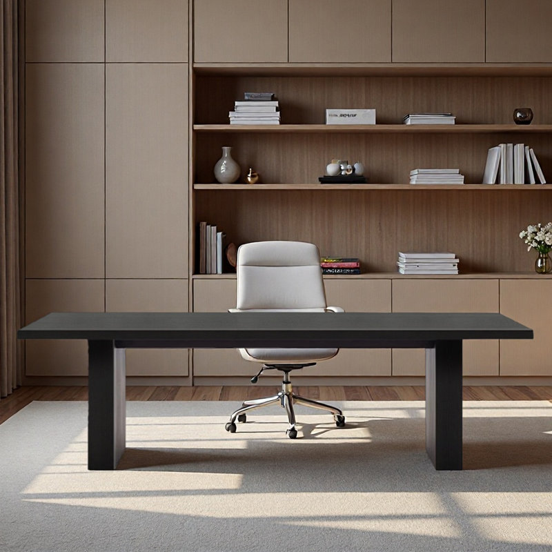 Bureau Buariki, H 29,53 po x l 86,61 po x P 35,43 po, Noir