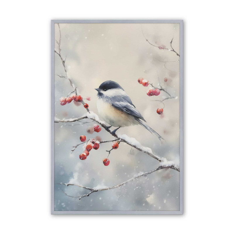«One Winter Songbird», reproduction d'art, 18 po x 24 po, Chrome poli