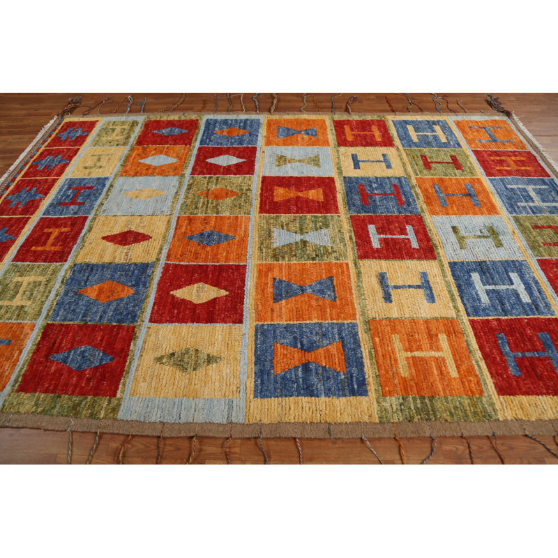 One-of-a-Kind 6'8" X 10'0" New Age Wool Area Rug in Beige