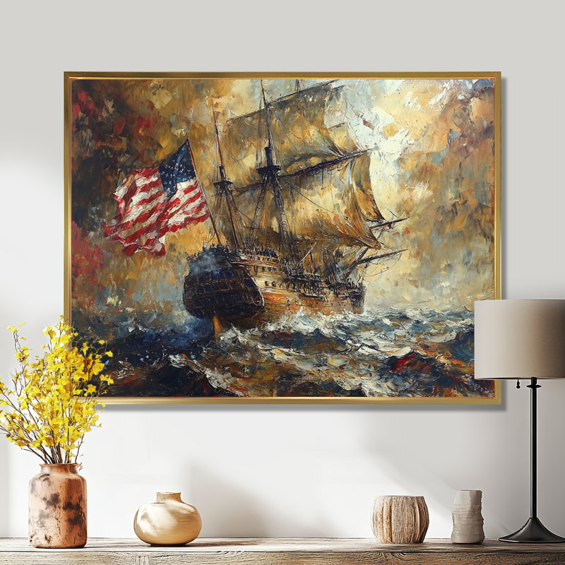 Alkiviadis - Transportation Wall Art, H 30 po x l 40 po, Cadre flottant, Gold