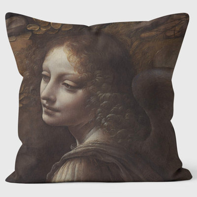 Virgin of the Rocks Detail - Leonardo da Vinci - National Gallery Cushion