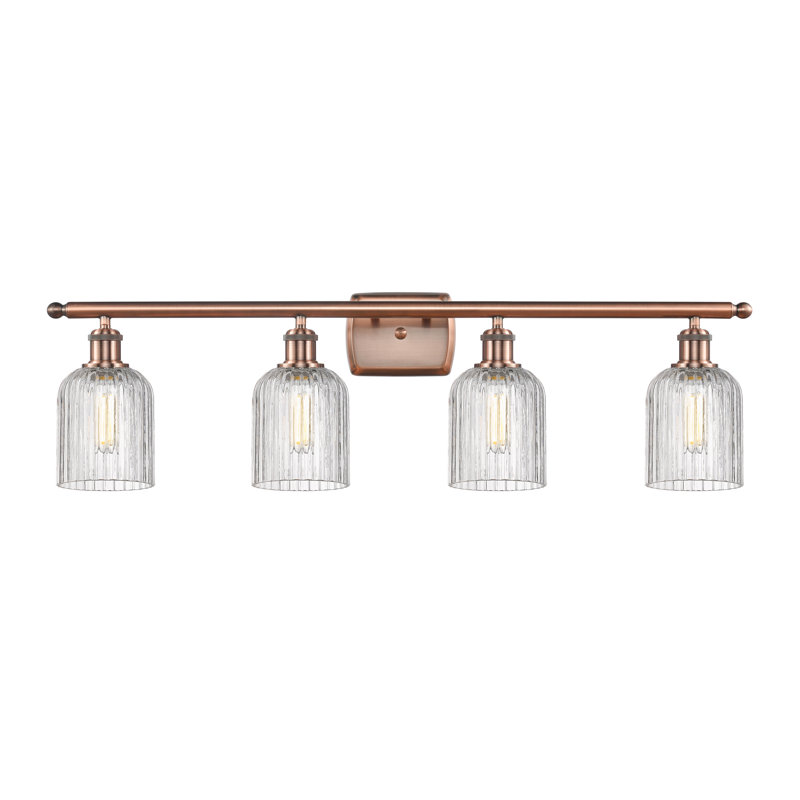 Fiennes 4 - Light Dimmable Vanity Light, Antique Copper, Clear