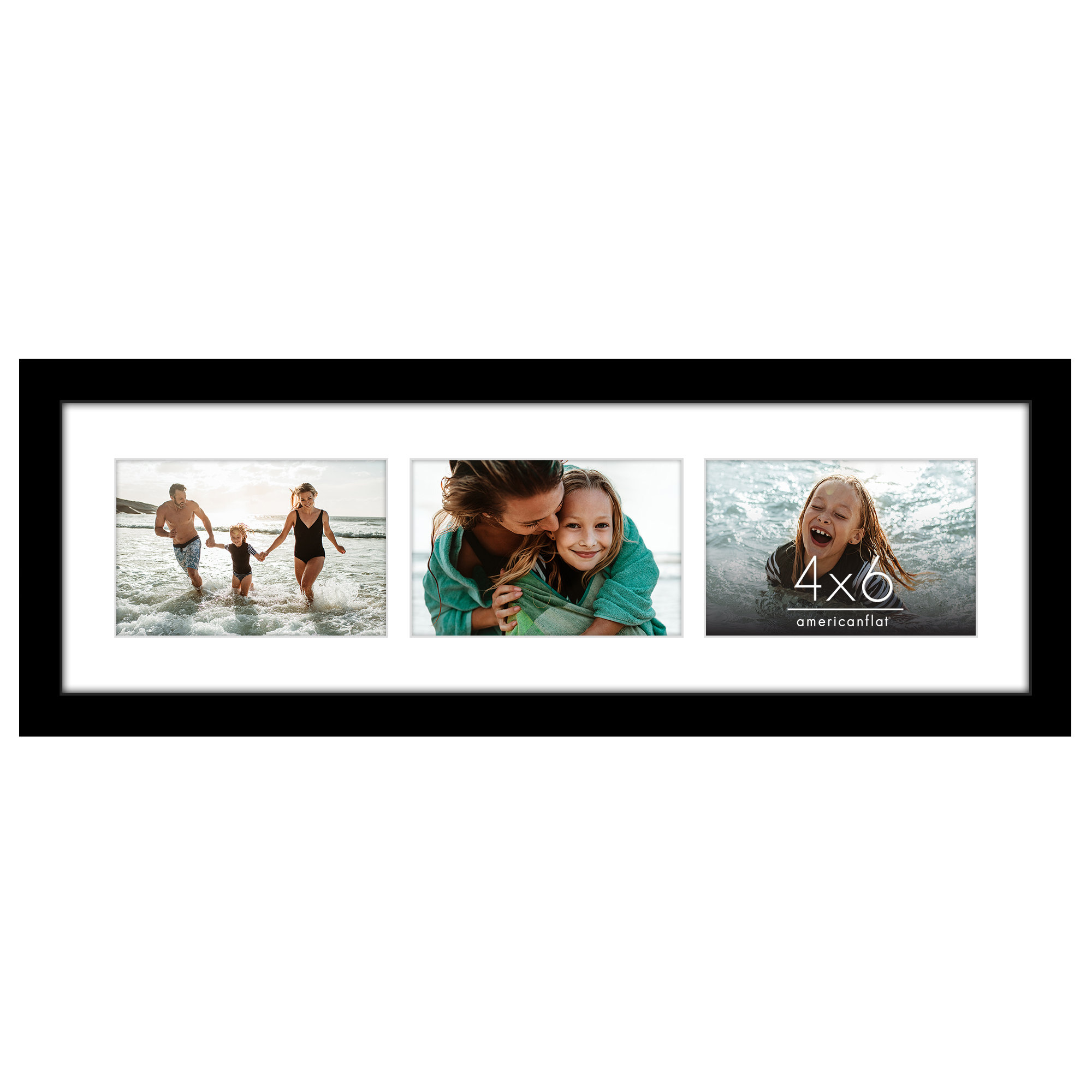 Americanflat 9x17 Floating Collage Frame - Display Three 4x6 Photos Or One Large Picture, White Engineered Wood - View #6