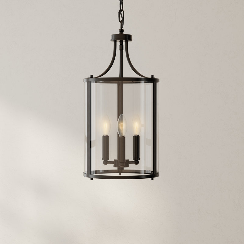 3 - Light Candle Style Pendant, Matte Black
