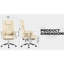 Chaise de bureau ergonomique inclinable avec repose-pieds - Cuir beige pour les grands espaces de travail