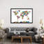 'World Map Paint Drops' Graphic Art on Canvas-10858277-73923774-73923775