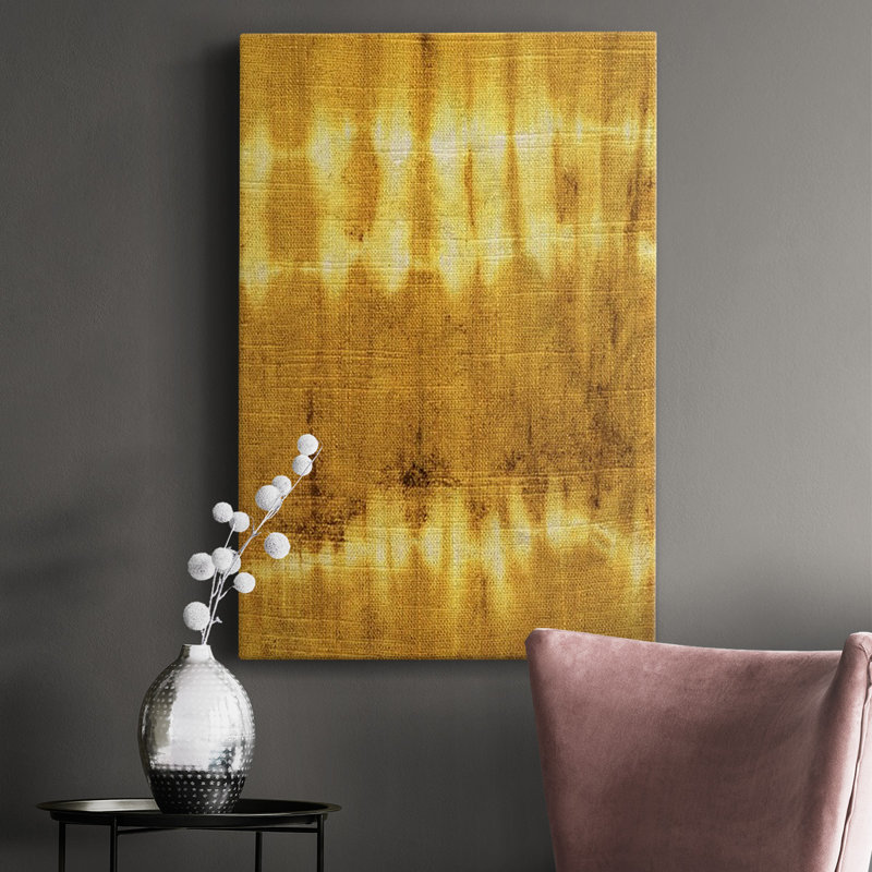 Turmeric Sunrise IV, toile tendue avec châssis de qualité supérieure - prête à être accrochée, H 60 po x l 40 po x P 1 po