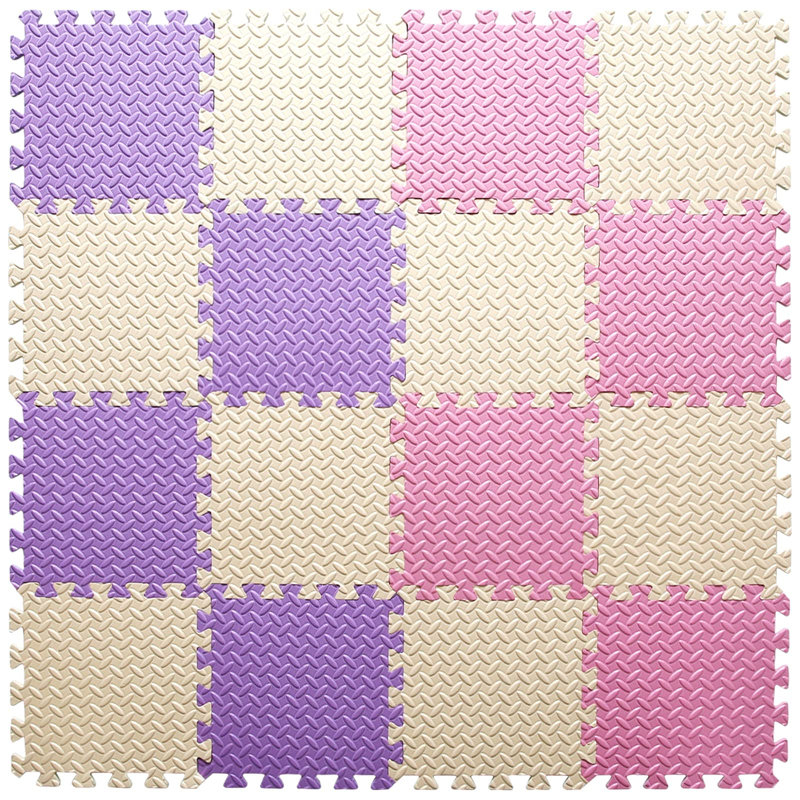 48'' L Interlocking Playmat, Pink/Beige/Purple