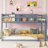 Low Twin Over Twin Bunk Bed, Floor Bunk Bed With Ladder, Solid Wood Twin Bunk Bed-1030036231