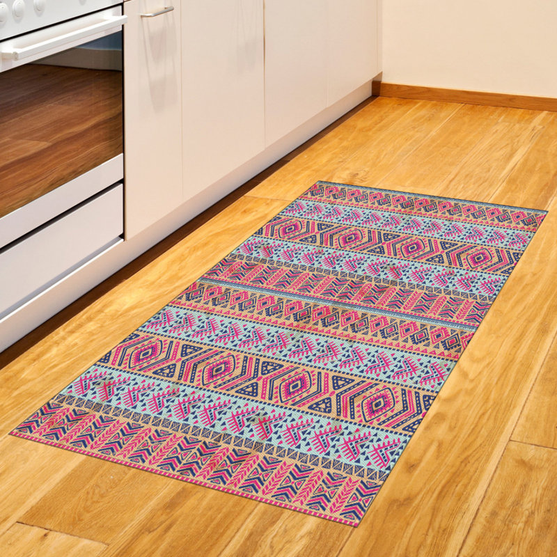 Ethnic High Density Long Fiber Poly Threads Decorative Area Rug Carpet, Rectangle 2'7" x 5'