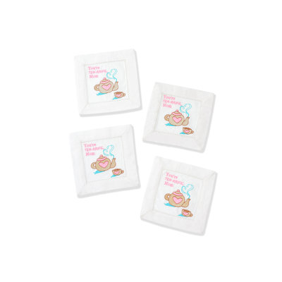 Tea-Rrific Mom Linen Cocktail Napkins – Set of 4
