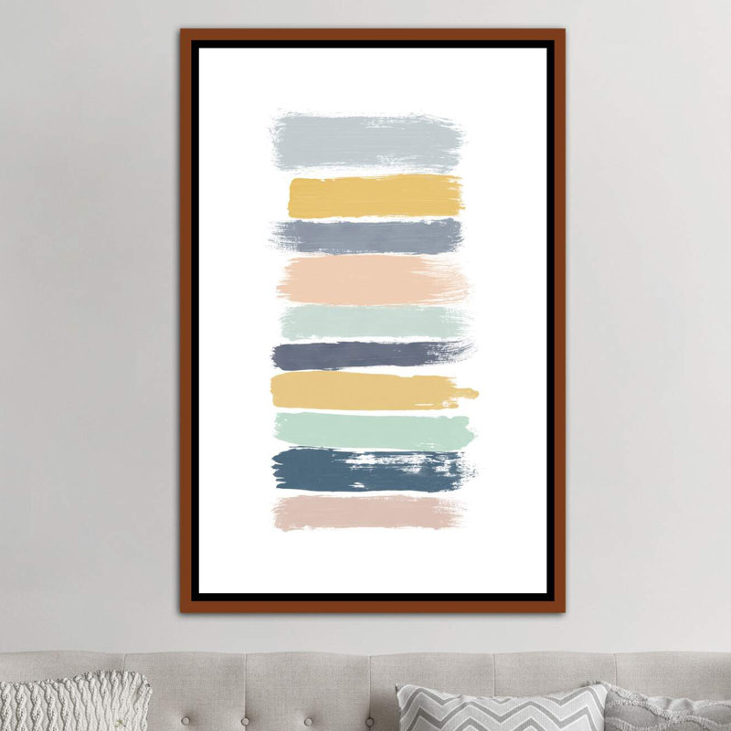 « pastel rayures »-« painting prints », reproduction d’art, H 60 po x l 40po x P 1,5 po, Toile avec cadre en bois classique