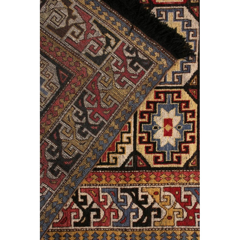 Rug & Kilim’S Tribal Rug In Red And Gold All Over Geometric Pattern, Rectangle 4' x 5'