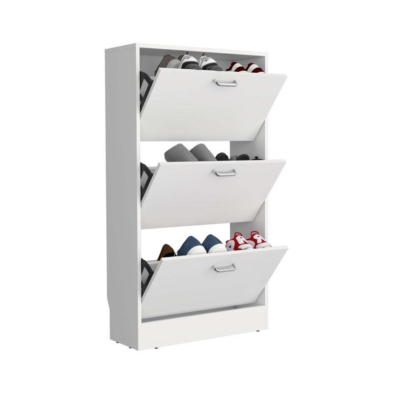Étagère à chaussures haute Inola, vestibule efficace et rangement pour la chambre à coucher pouvant contenir jusqu'à 18 paires de chaussures