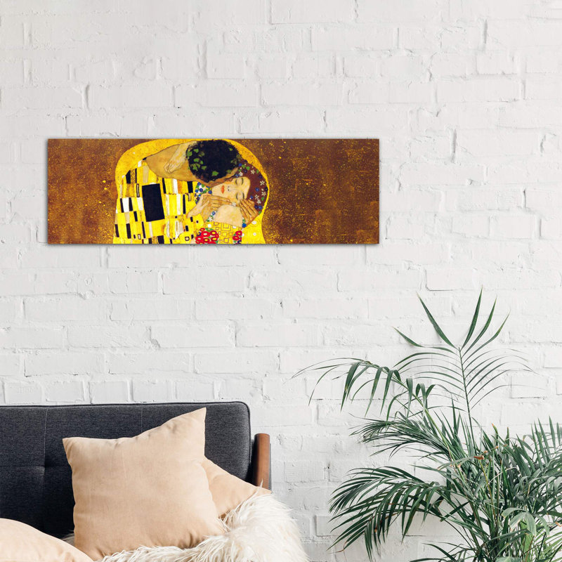 The Kiss by Gustav Klimt - Wrapped Canvas Panoramic Painting, 152.4 cm H x 50.8 cm W x 1.91 cm D