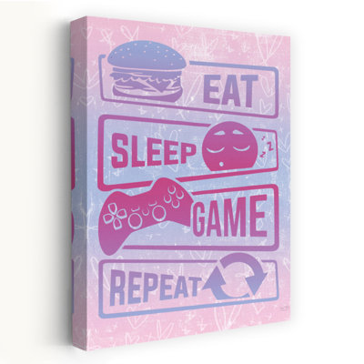 Girly Eat Sleep Game Répétition, art contemporain