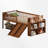 Twin Size Low Loft Bed With Slide, Staircase & Built-In Storage Shelves-1645597634