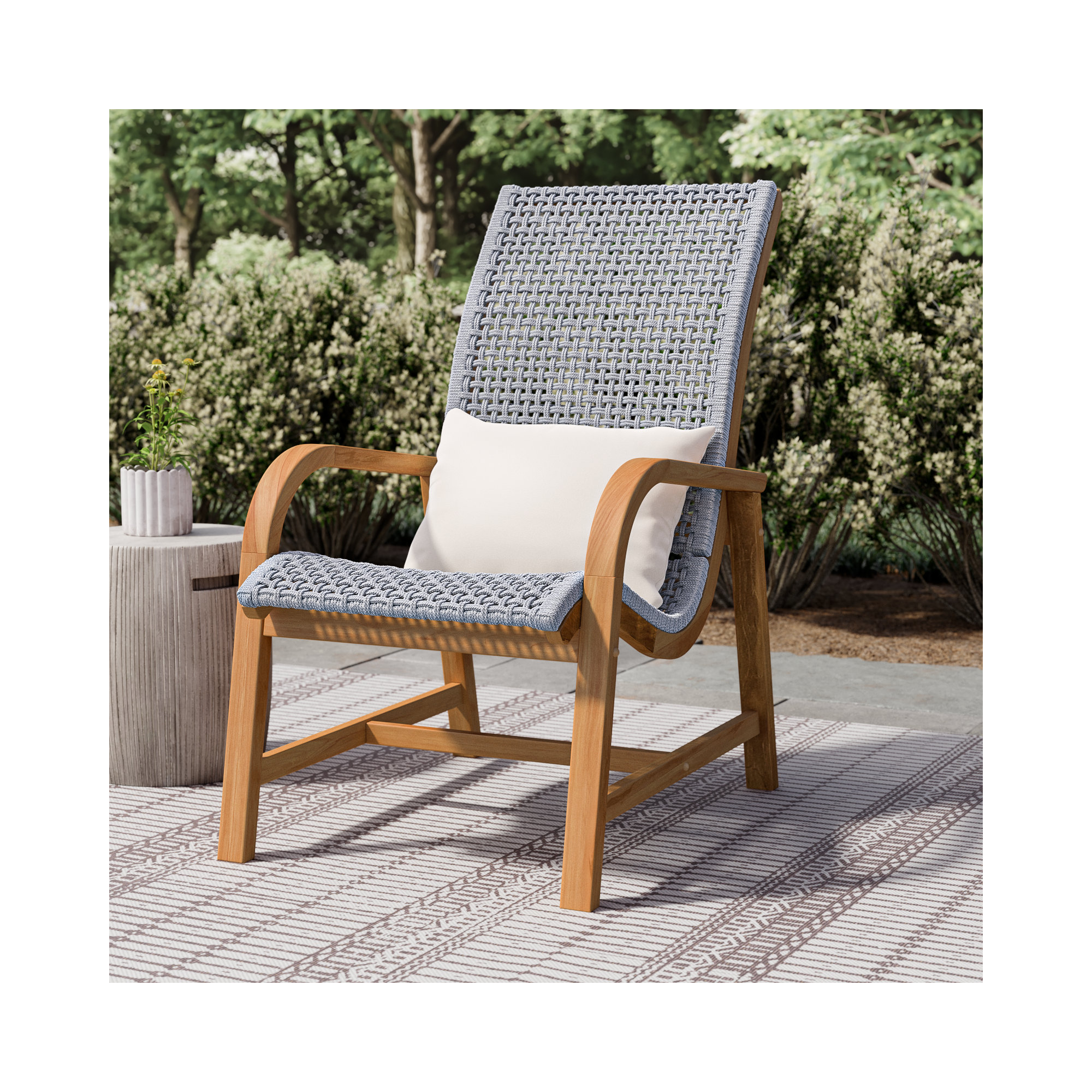 Watkins Teak Patio Lounge Chair - Free Lumbar Pillow