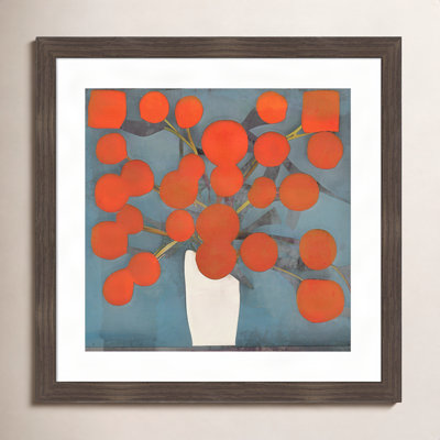 Abstract Orange Flowers Print by Elena Ray