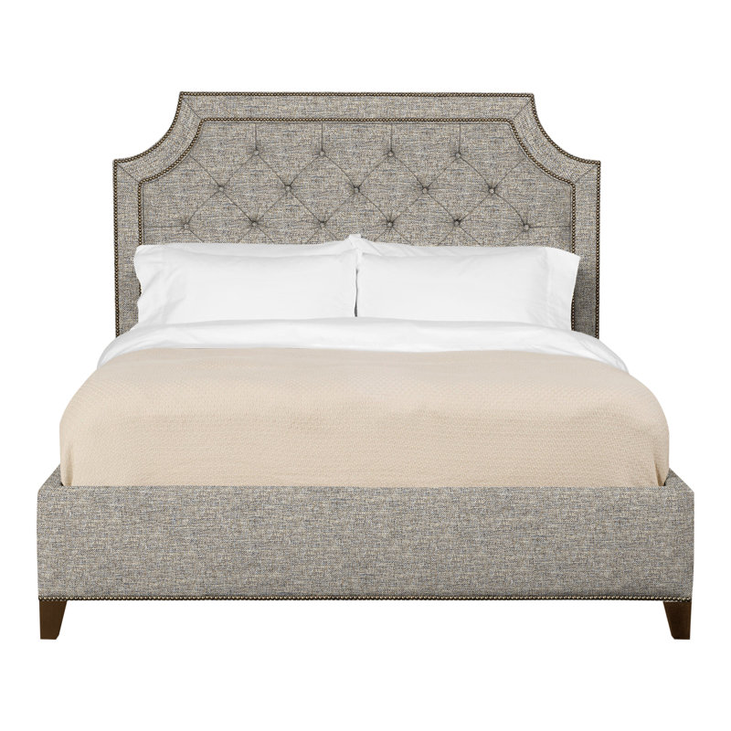 Audrey/Asher Queen Tufted Upholstered Low Profile Panel Bed, Impala Storm, No, Navajo
