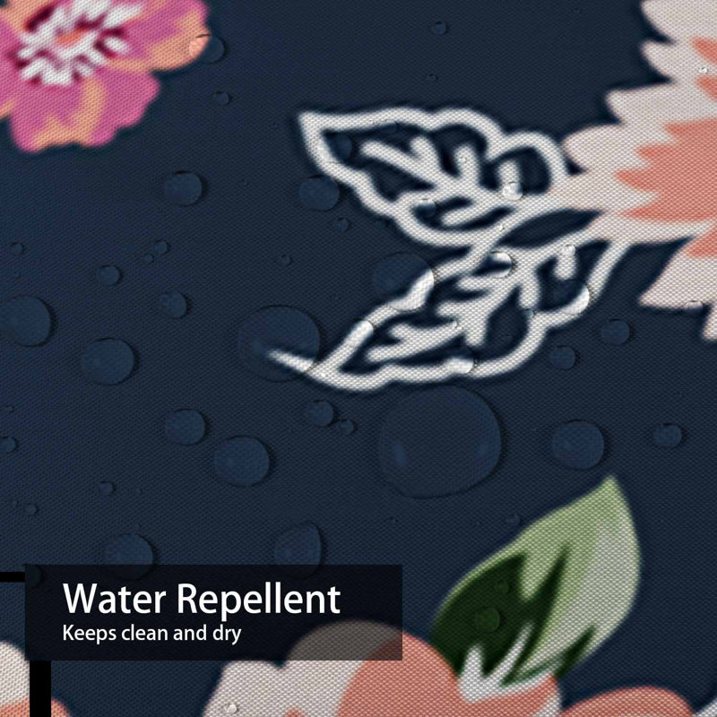 Rideau de douche imperméable à motif floral rétro avec 12 crochets, L 72 po x l 84 po
