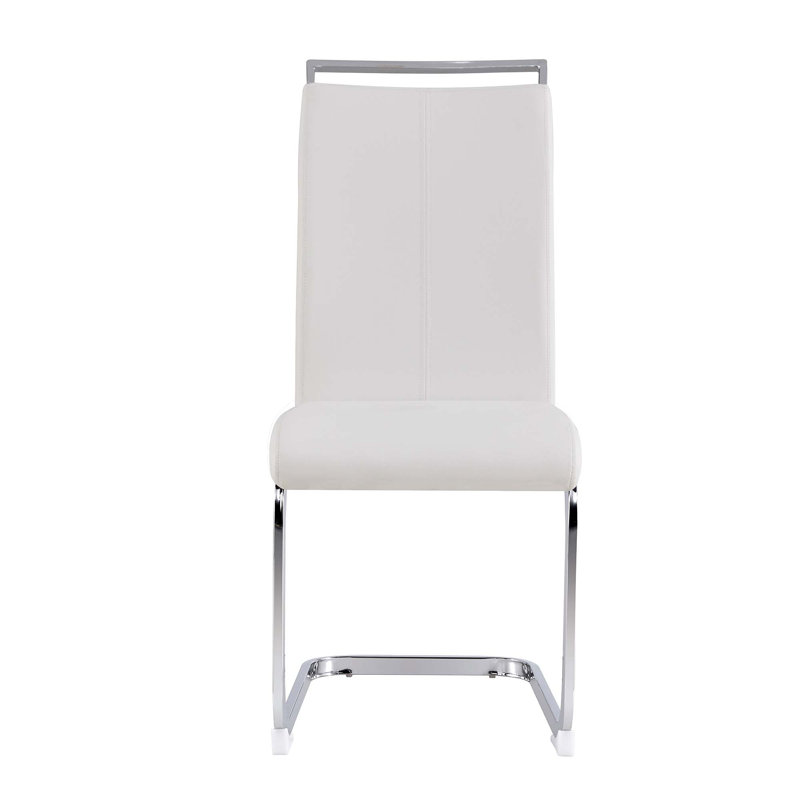 Chaise de salle à manger moderne Devlyn, 2, Beige, Argentée