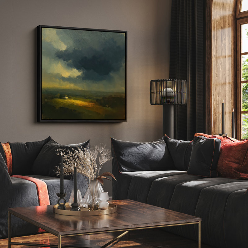 Art mural encadré abstrait rétro antique classique pour chambre à coucher, H 16 po x l 16 po, Noir