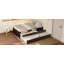 Lit plateforme simple avec lit gigogne et 2 tiroirs, lits en bois massif avec barre d'alimentation, espresso-1067451725-1067451727