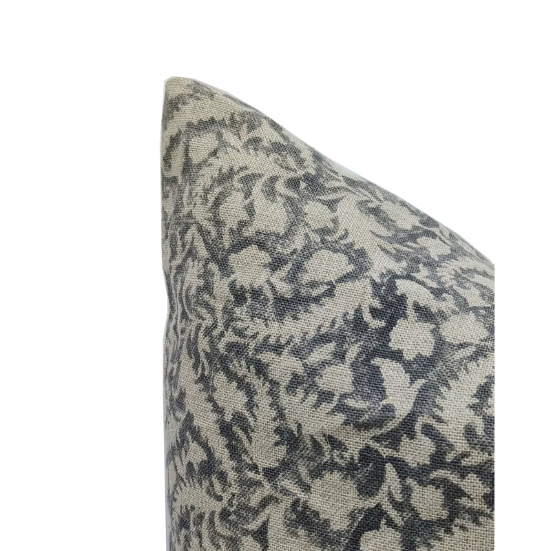 Housse de coussin imprimée à la main, parfaite pour les intérieurs bohèmes, housse de coussin à imprimé minimaliste de style campagnard (Forêt noire)