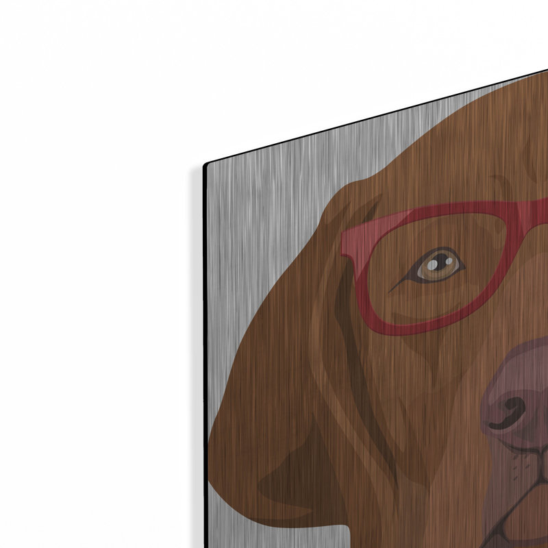 "Vizsla portant des lunettes de hipster 2" par les affiliés Furbaby, H 24 po x l 24 po