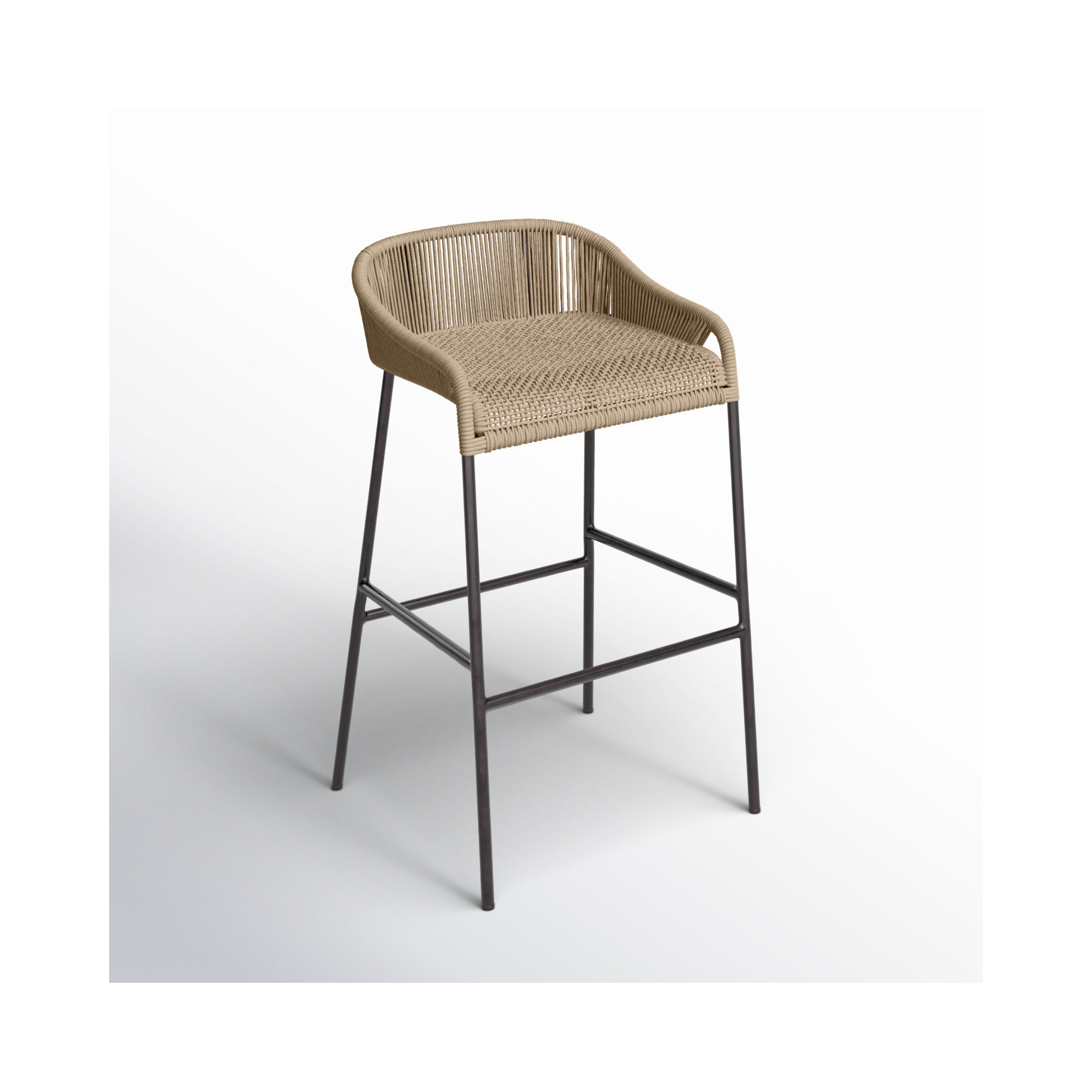 Belmont Powder Coated Aluminum Stool, 28" H, Taupe